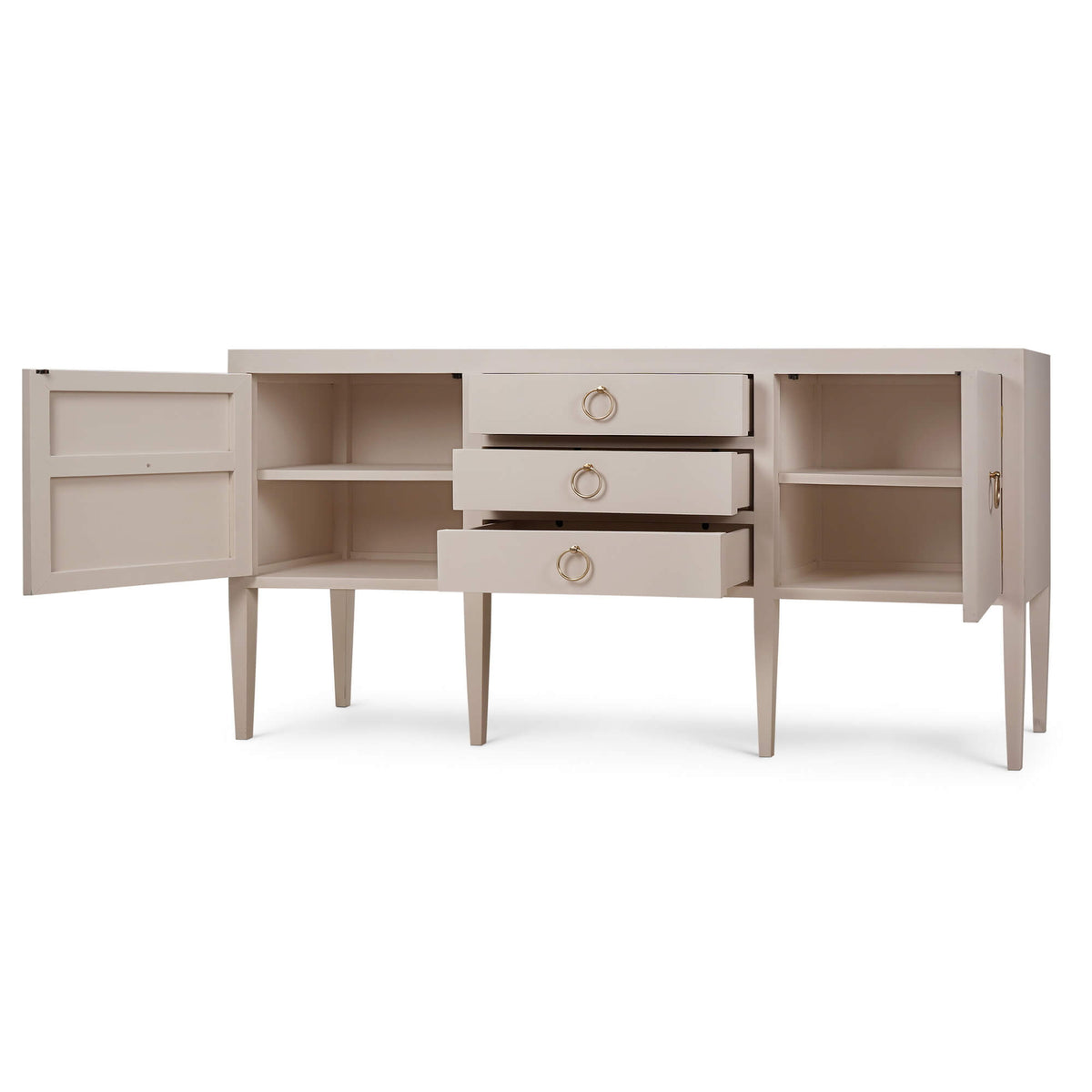 Westminster Concave Sideboard Wrapped in Putty Linen