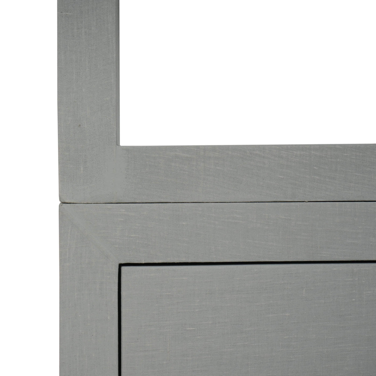 Westminster Concave Shelving Unit Linen Wrapped in Pale Blue