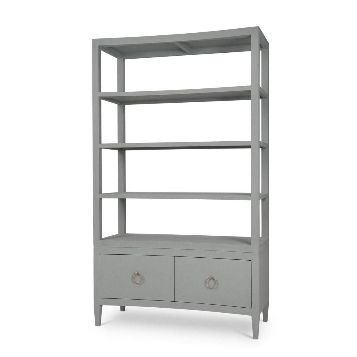 Westminster Concave Shelving Unit Linen Wrapped in Pale Blue