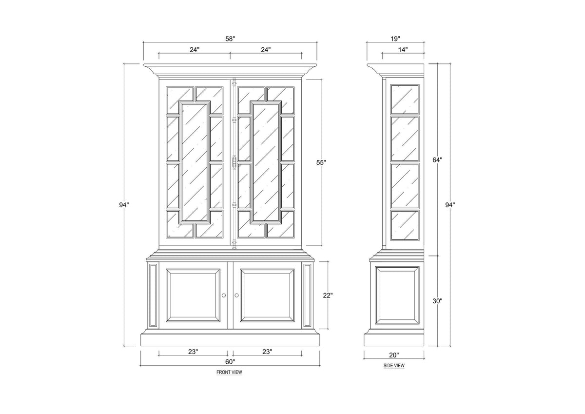 Bruges Display Cabinet in Fruitwood