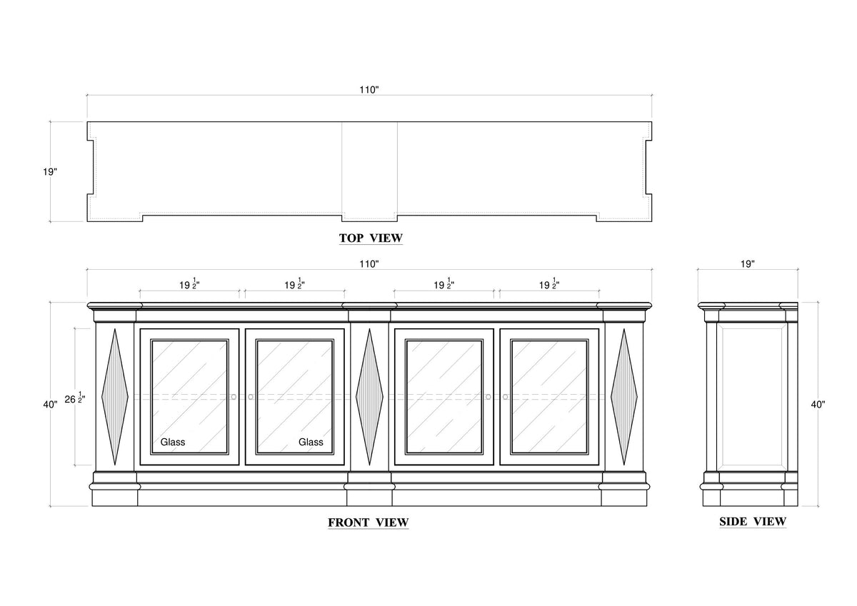 Narbonne Sideboard in Fruitwood w/ True White Interior