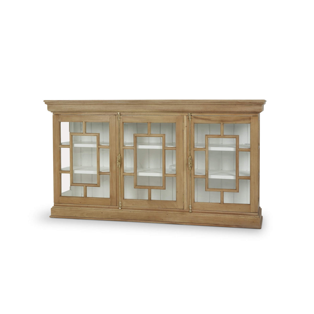 Bruges 3 Door Credenza in Fruitwood w/ True White Interior