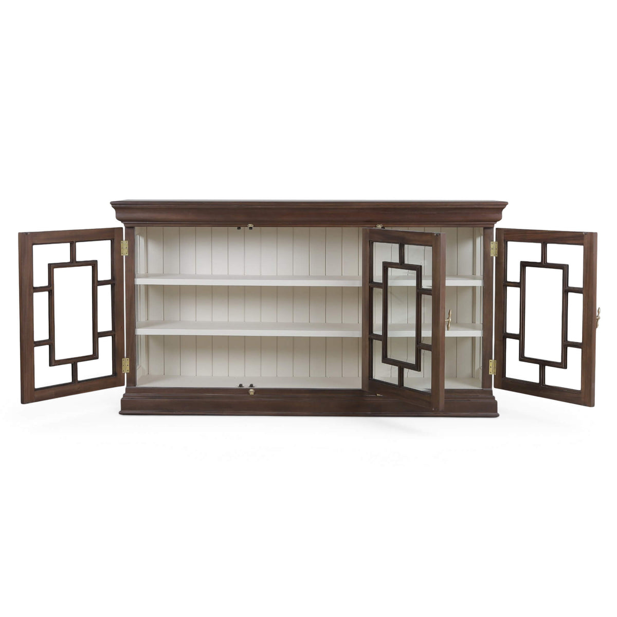 Bruges 3 Door Credenza in Walnut w/ Putty Interior