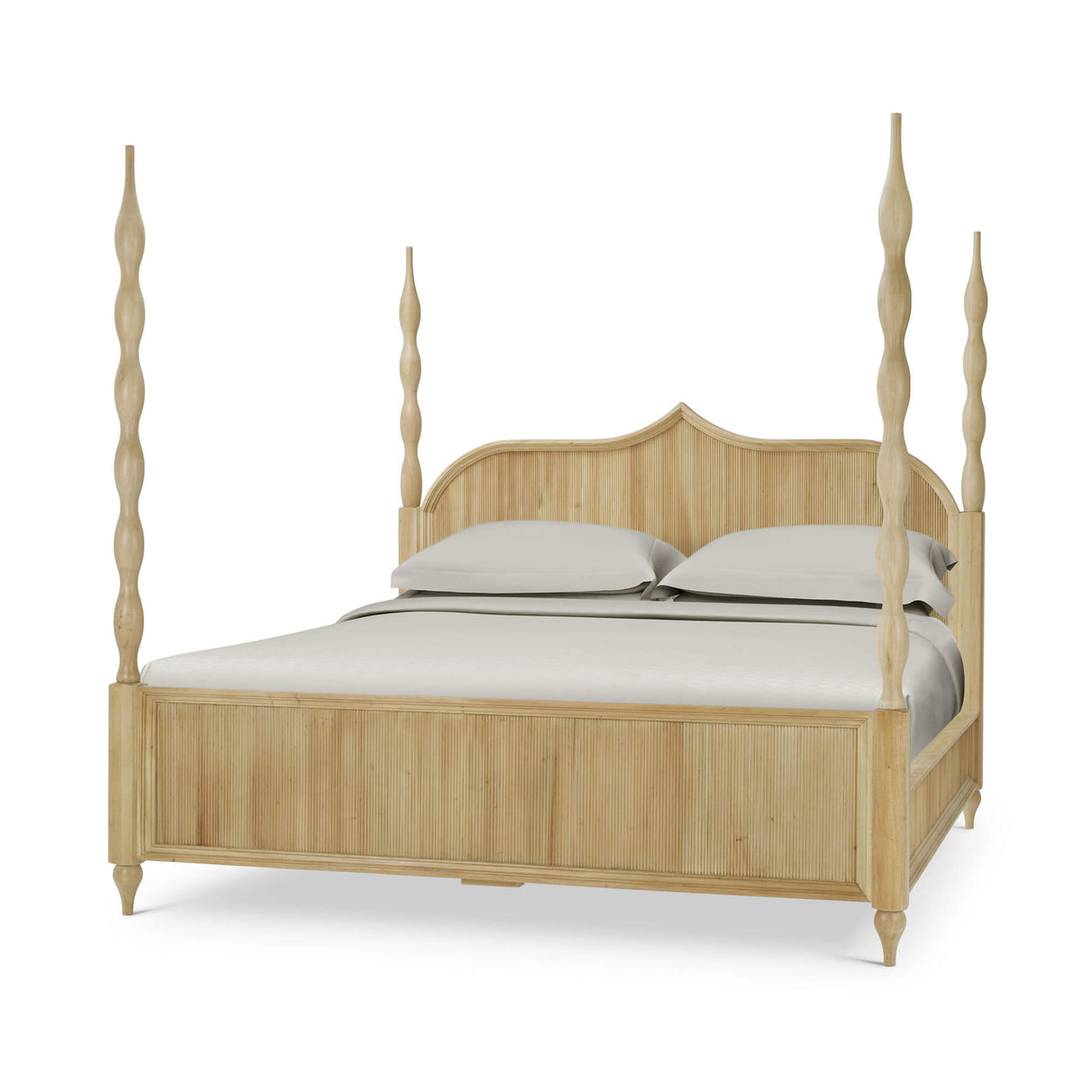 Brighton Wooden Back Bed King in Fruitwood (* comes w/ 2 poster options)