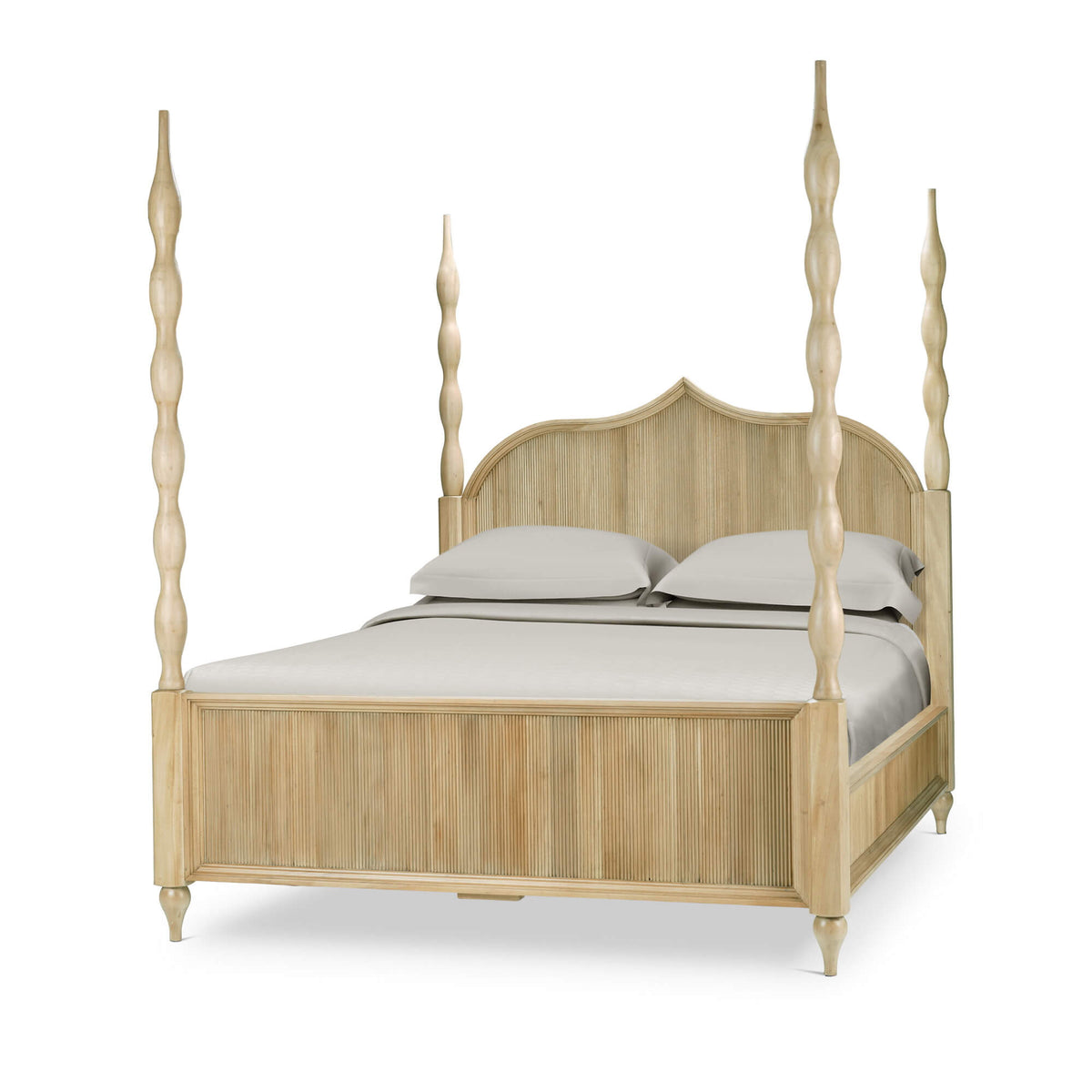 Brighton Wooden Back Bed Queen in Fruitwood (* comes w/ 2 poster options)
