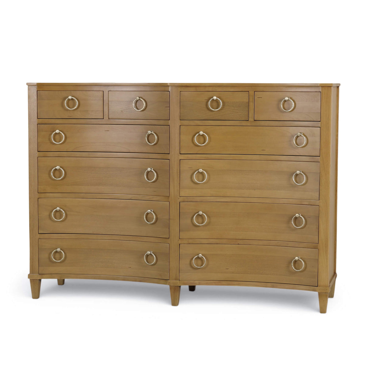 Bow 12 Drawer Dresser in Antique French Oak