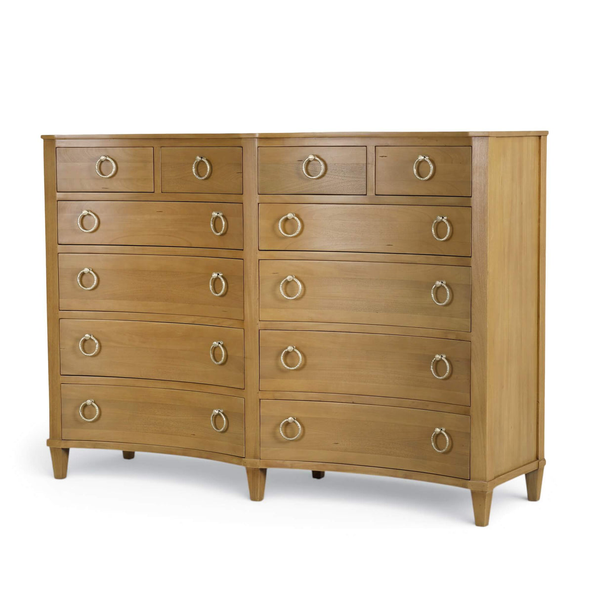 Bow 12 Drawer Dresser in Antique French Oak