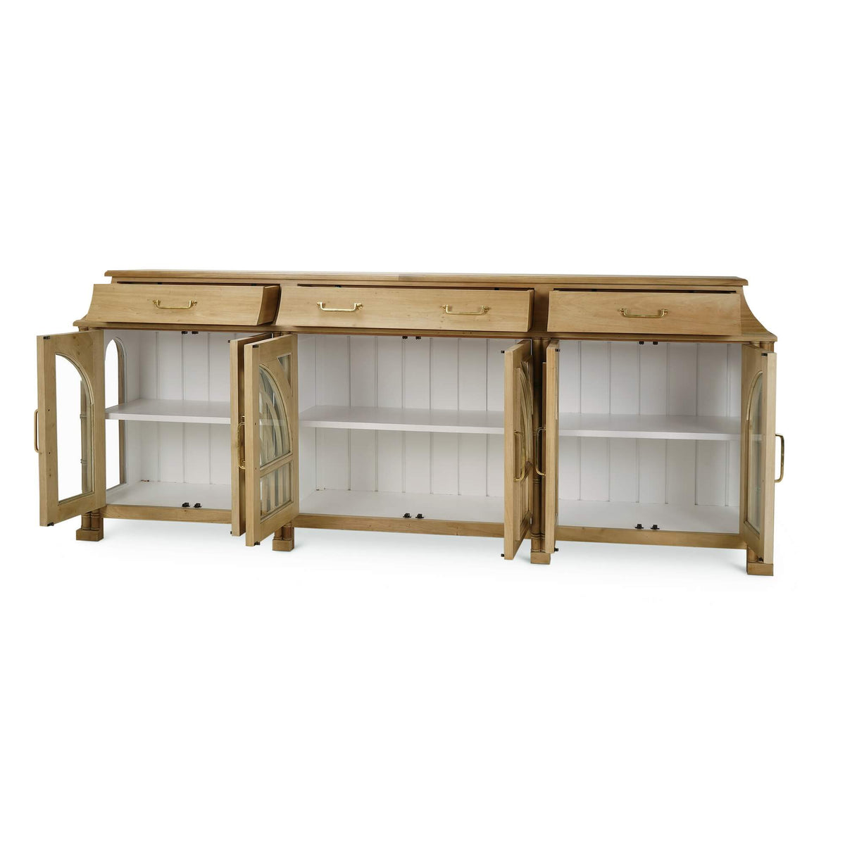 Farringdon Orangery Credenza in Fruitwood w/ True White Interior