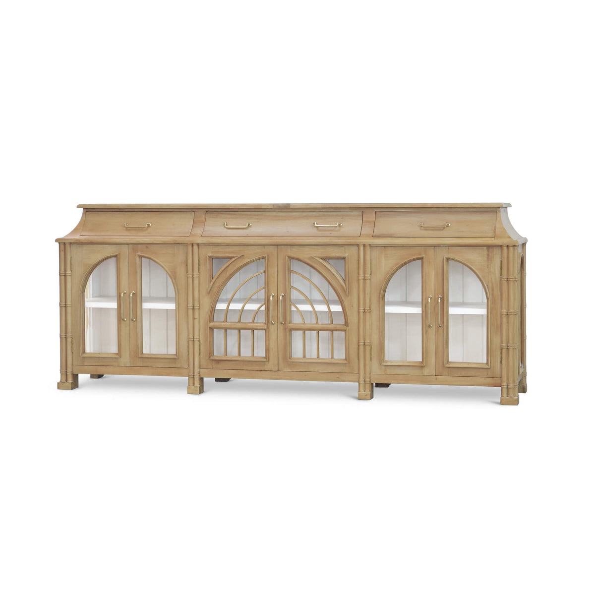 Farringdon Orangery Credenza in Fruitwood w/ True White Interior