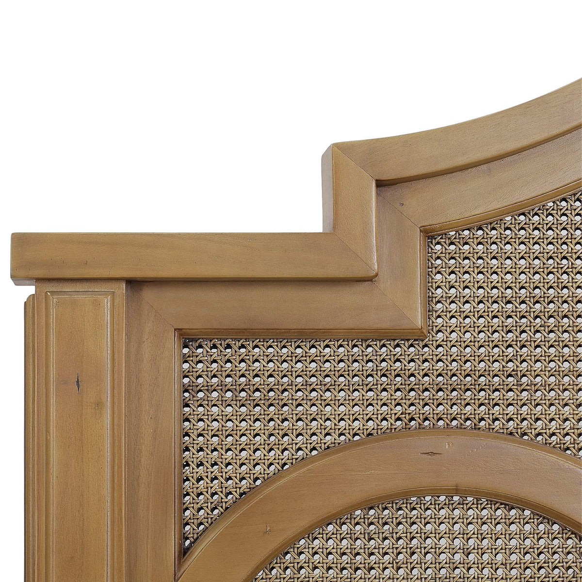 Chalfont Rattan Bed King in Antique French Oak w/ Rattan Glaze