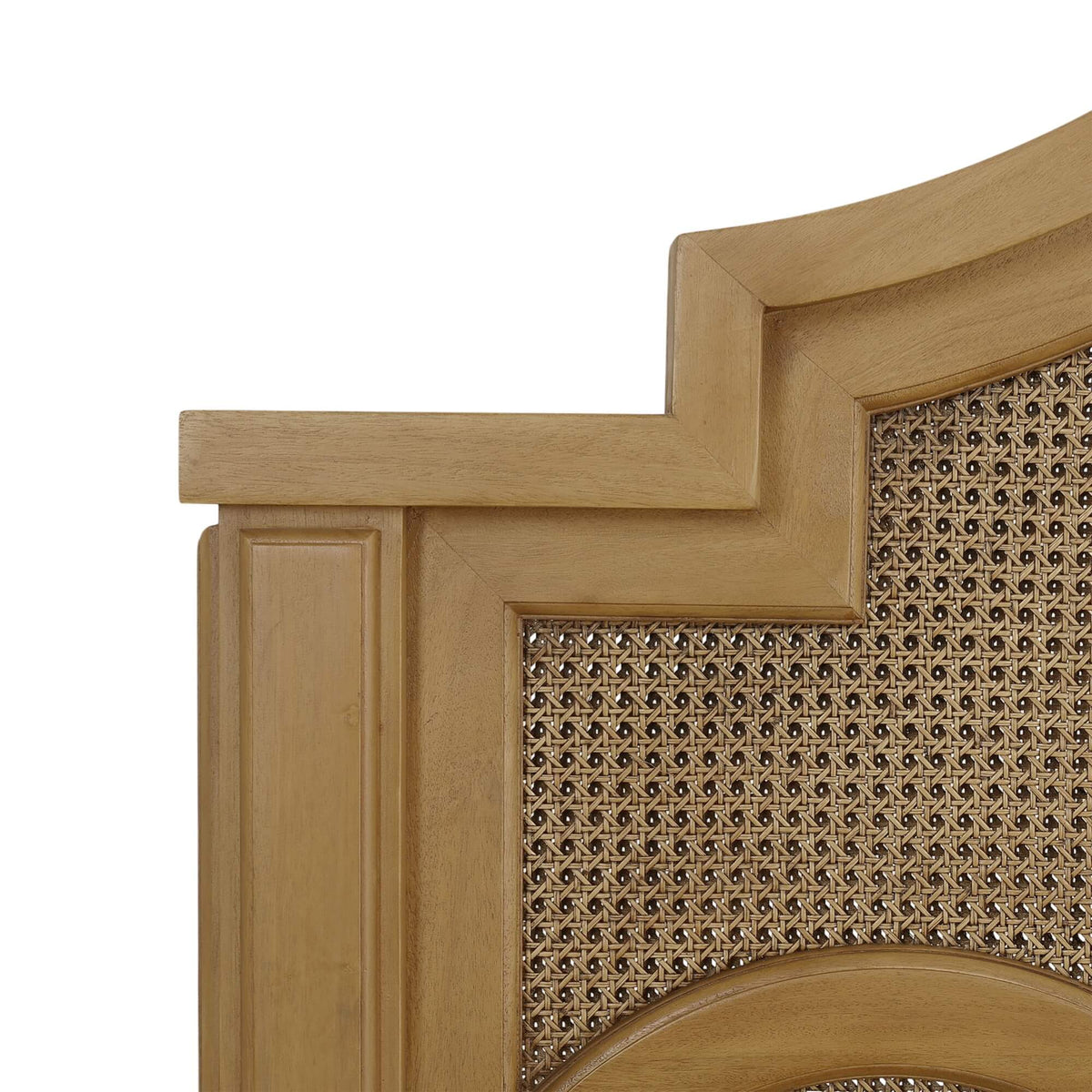 Chalfont Rattan Bed Queen in Antique French Oak w/ Rattan Glaze