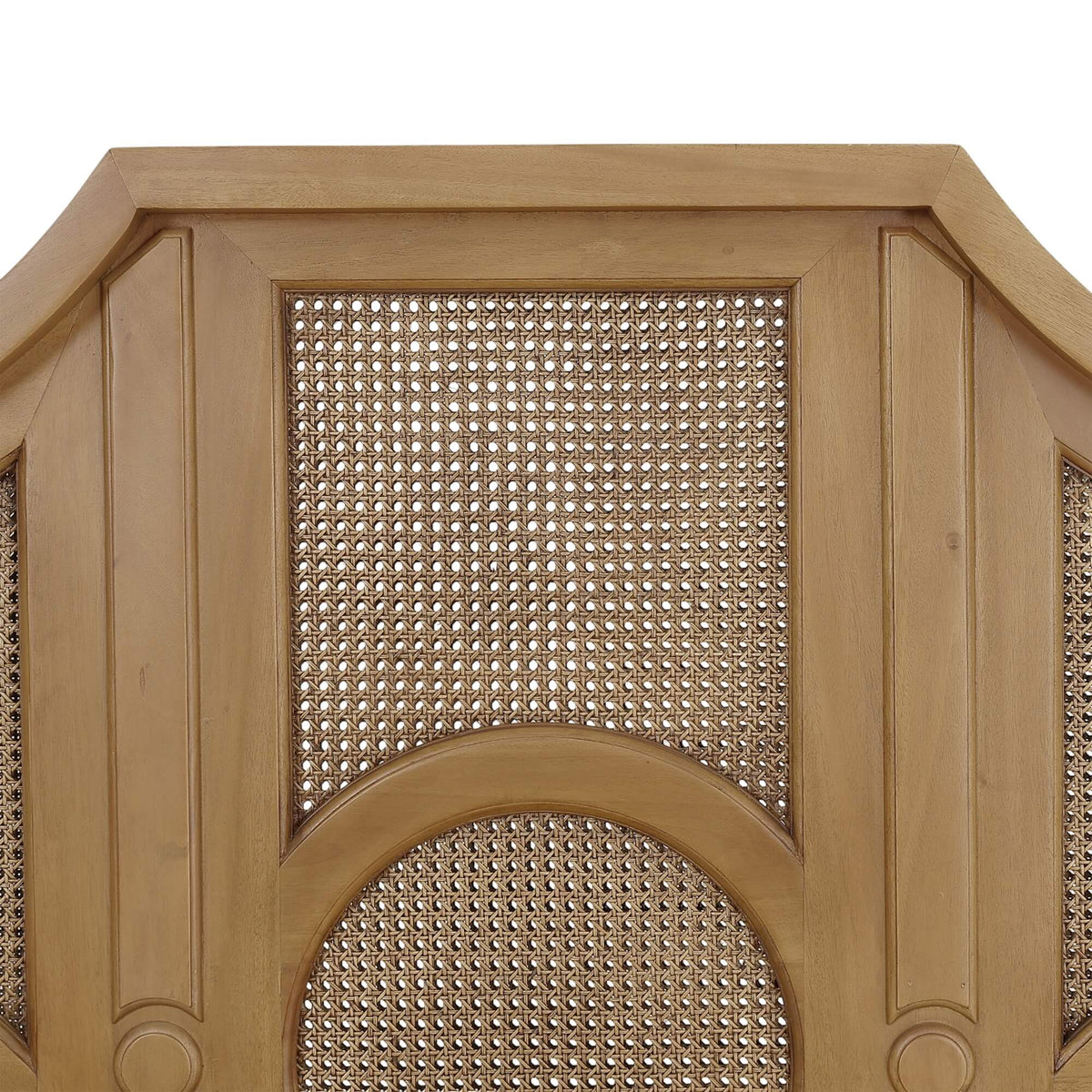 Chalfont Rattan Bed Queen in Antique French Oak w/ Rattan Glaze