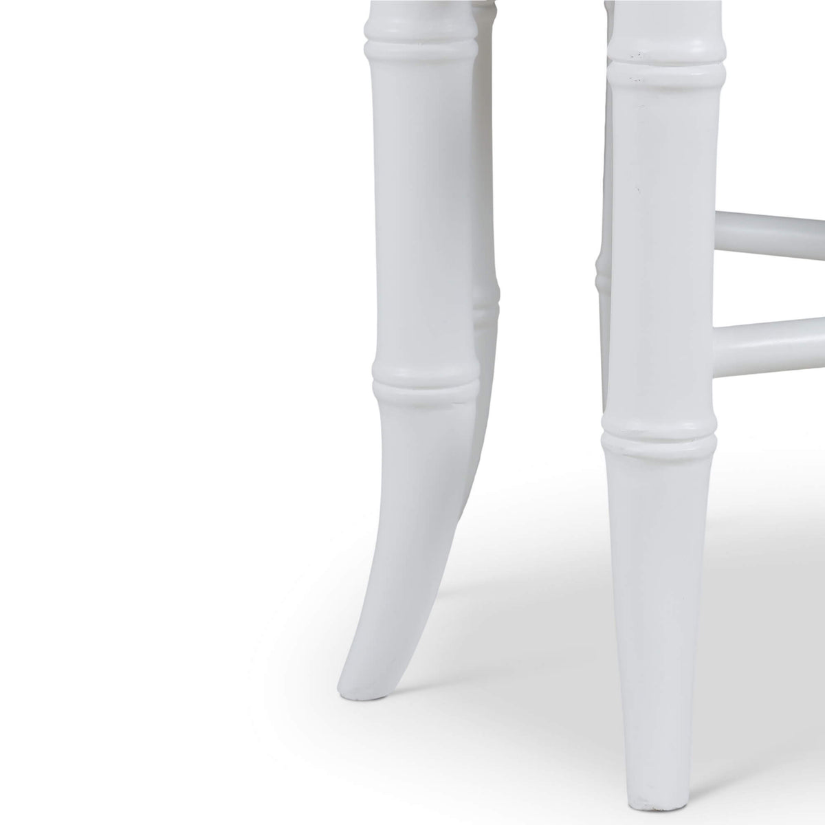 Grosvenor Bench in Architectural White w/ Thames Natural Performance Fabric