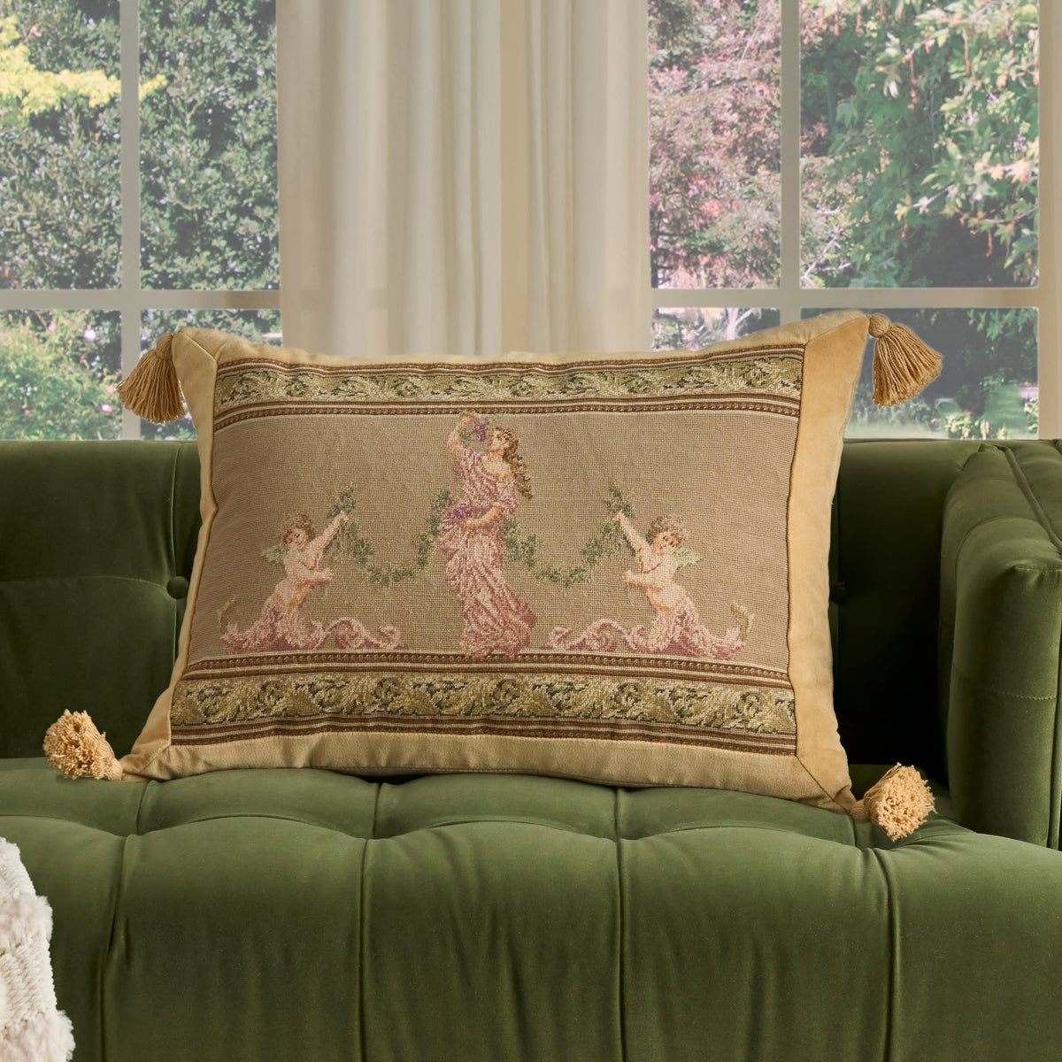 Vintage Pillow V8015 Taupe 19" x 25" Throw Pillows
