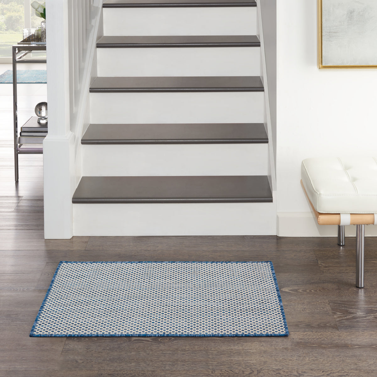 Courtyard COU01 Ivory Blue Rug