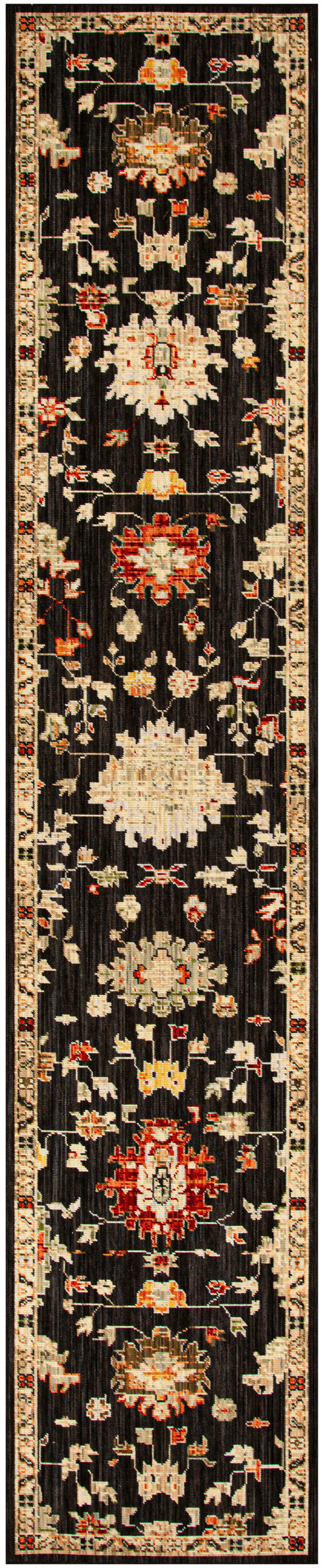 Antique Bloom ANB01 Black Rug