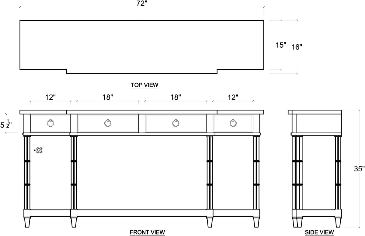 Farringdon Large Console in Sandbar