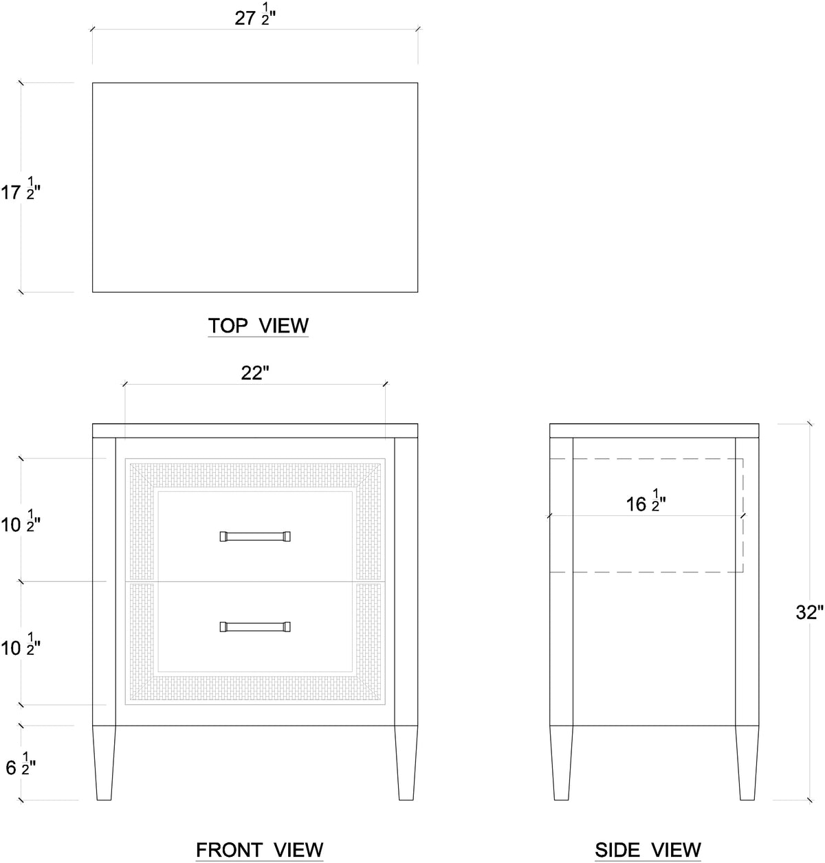 Belgravia Bedside Table in Sandbar w/ White Inset Rattan