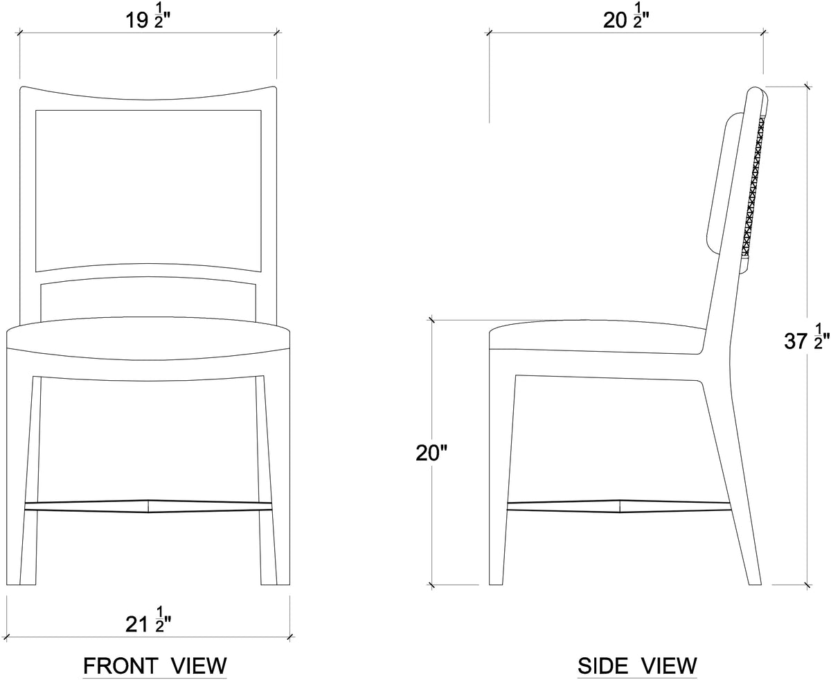 Fitzrovia Dining Chair in Straw Wash w/ Arctic White Performance Fabric & White Rattan