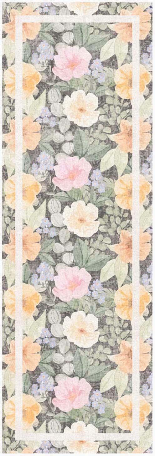 Botanical Washables BOT01 Charcoal Multicolor Rug