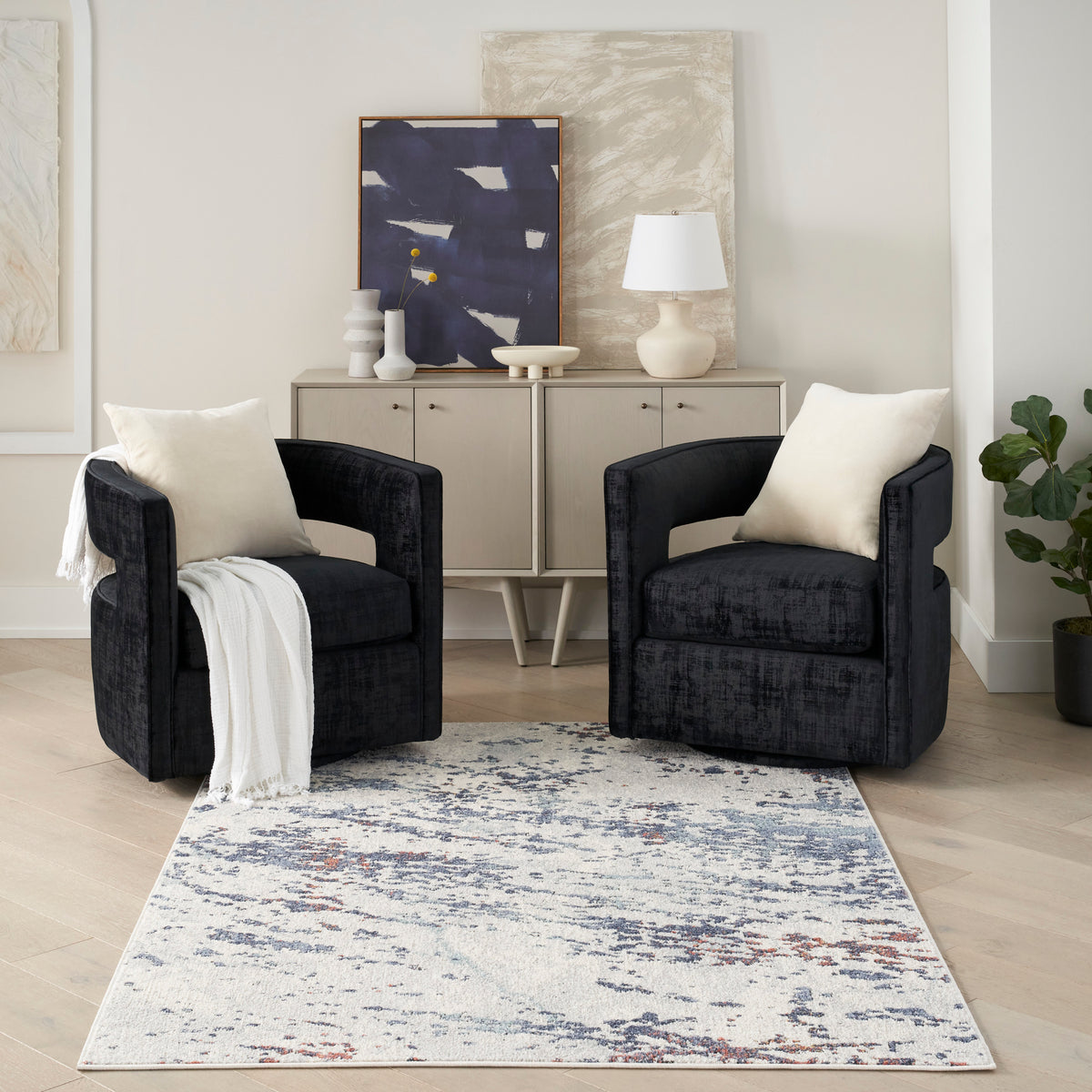 Motion MTT04 Ivory Blue Rug