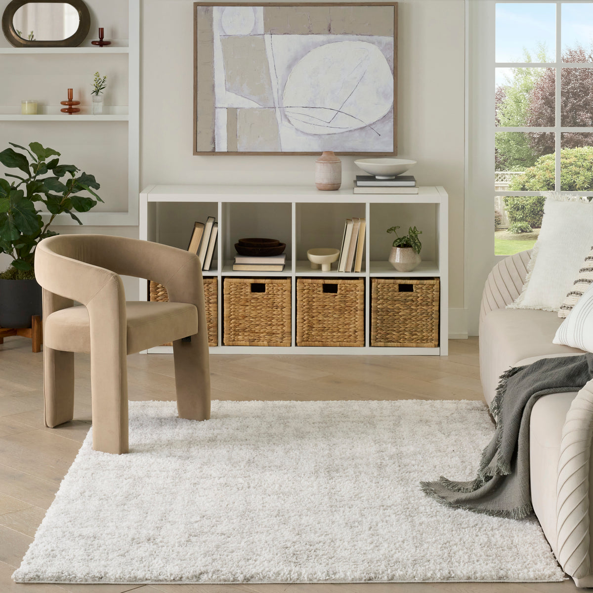 Modern Shag MMD06 Ivory Grey Rug