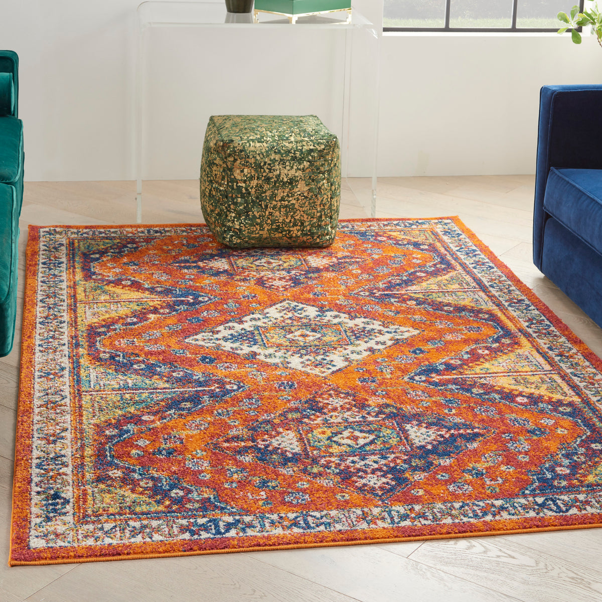 Allur ALR02 Orange Multicolor Rug