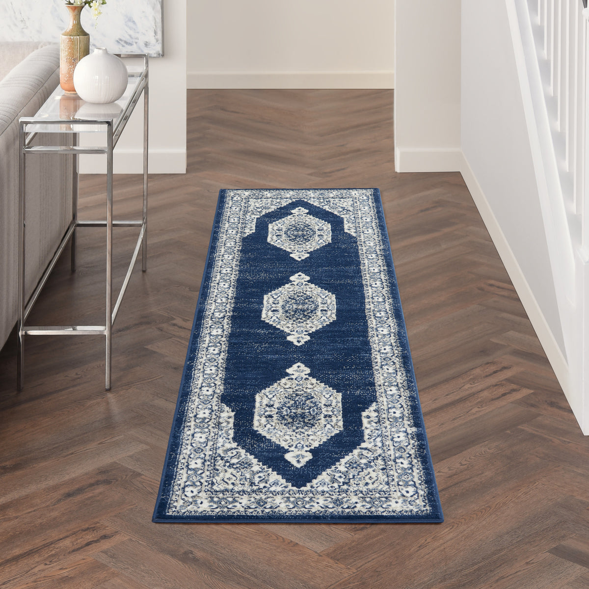 Cyrus CYR01 Ivory Navy Rug