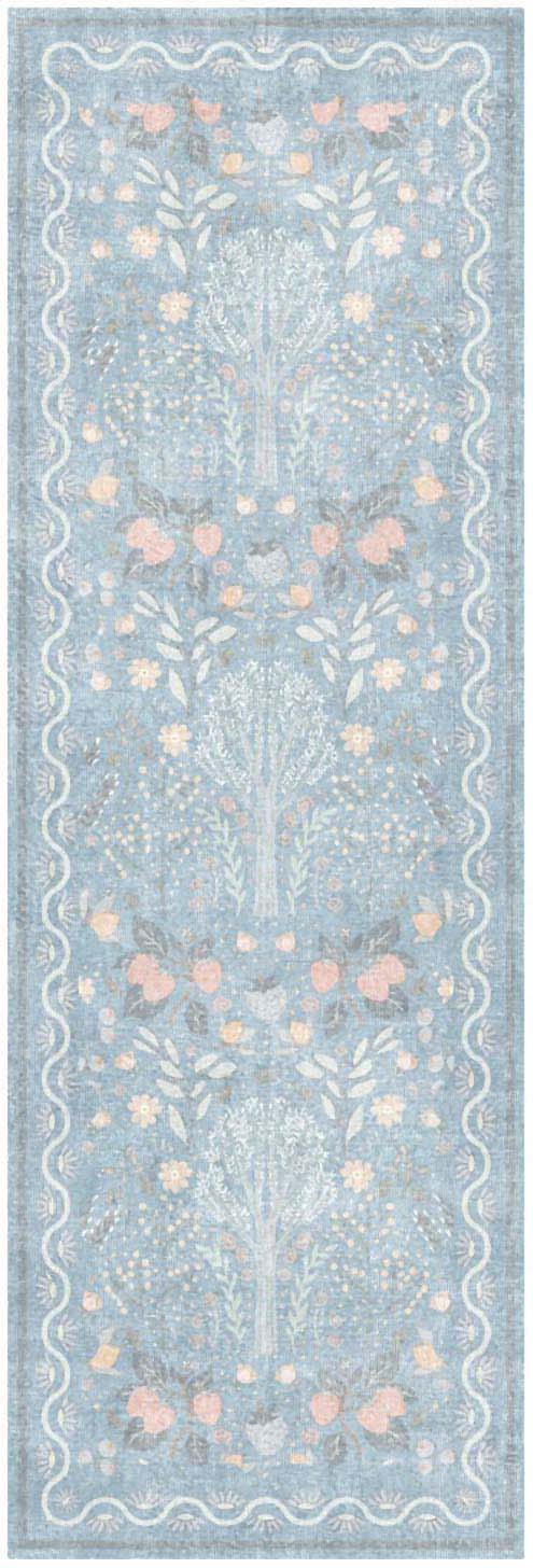 Botanical Washables BOT04 Light Blue Multicolor Rug