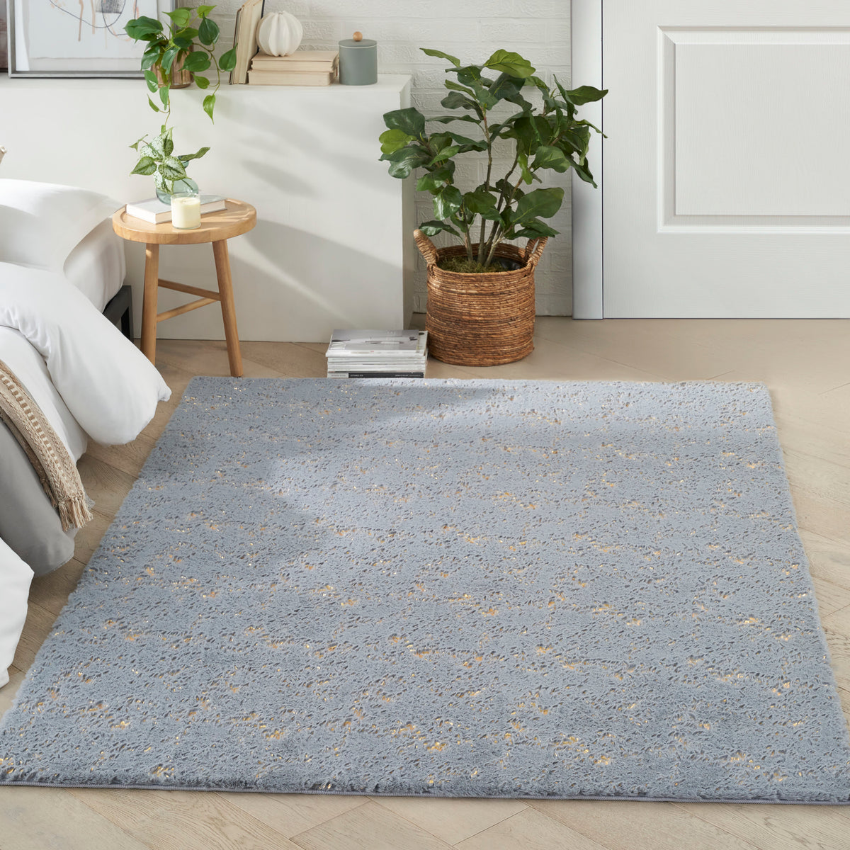 Cozy Shimmer CSH01 Slate Gold Rug