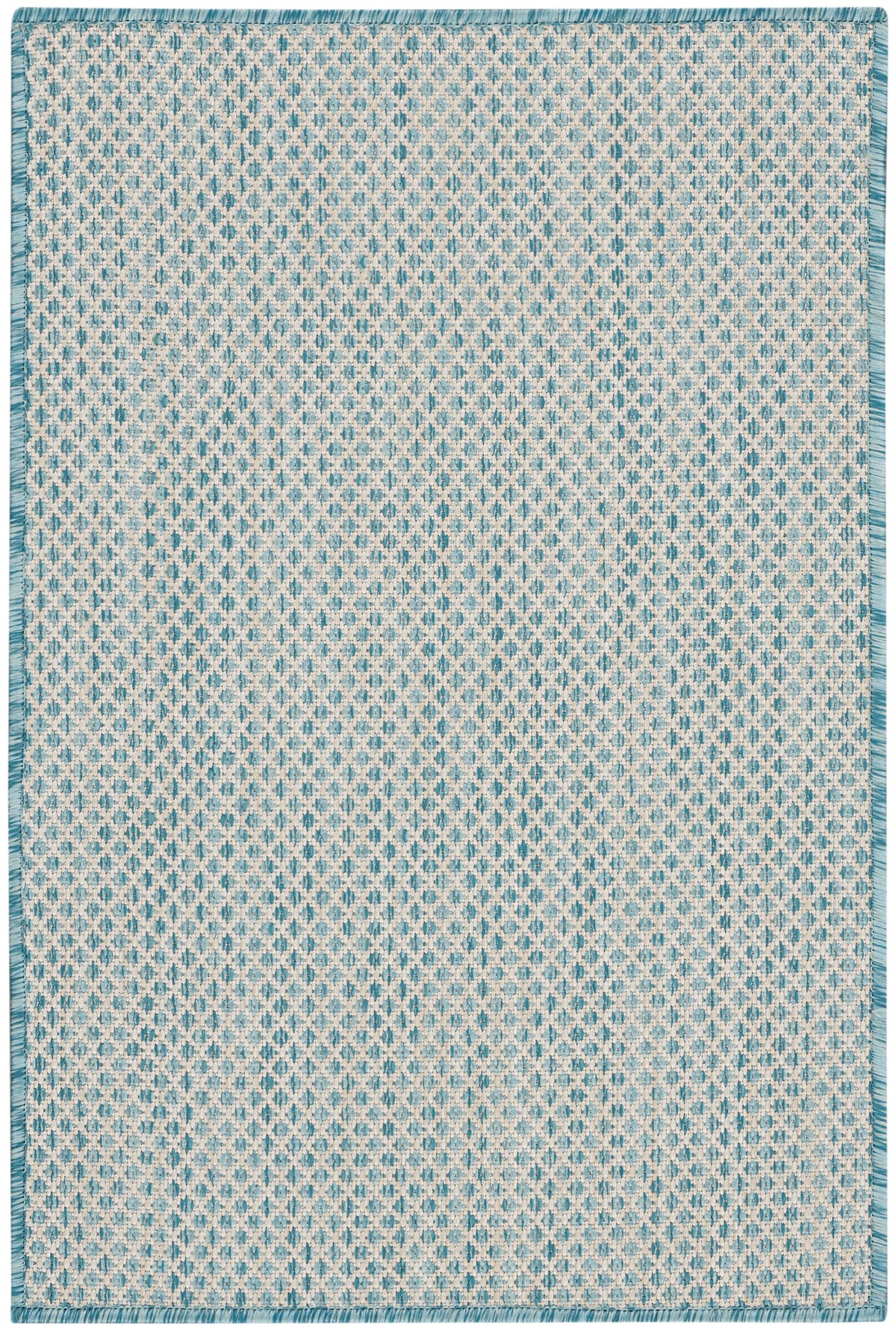 Courtyard COU01 Ivory Aqua Rug