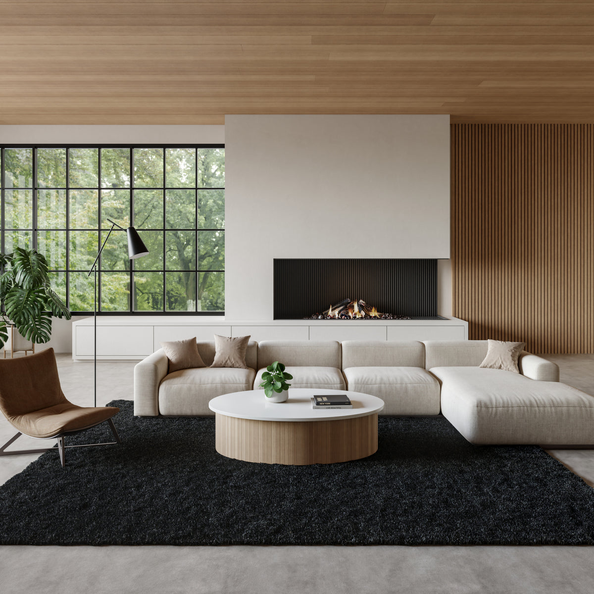 Pacific Shag PCS01 Black Rug