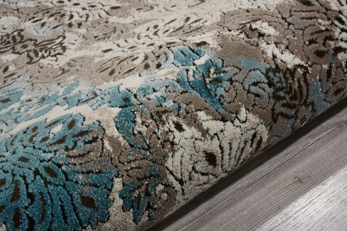 Karma KRM05 Ivory/Blue Rug