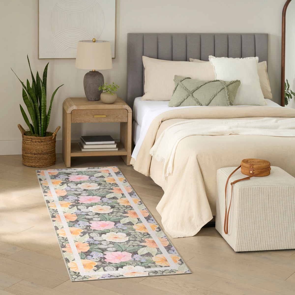 Botanical Washables BOT01 Charcoal Multicolor Rug