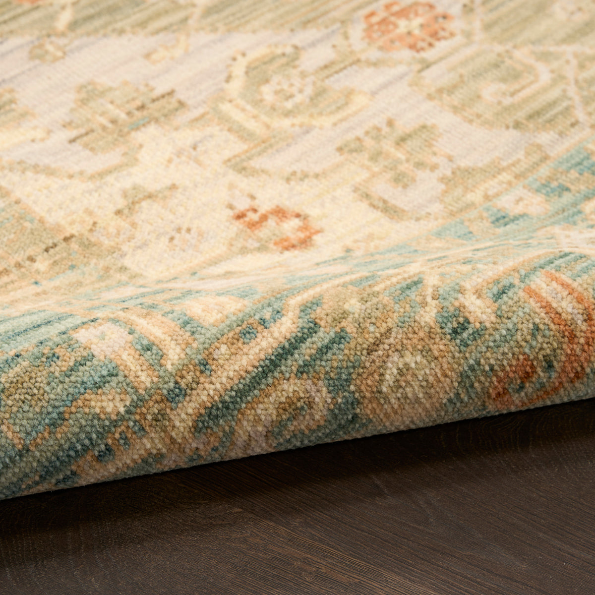 Antique Bloom ANB03 Teal Rug