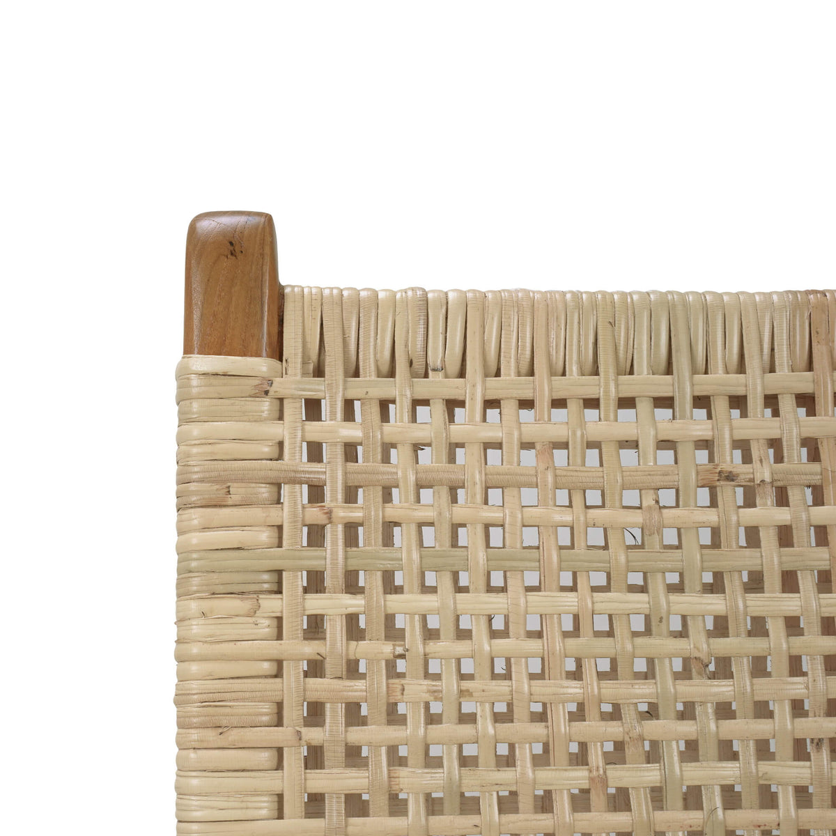 Logan Teak Dining Chair in Teak Natural Finish w/ Rattan Natural Seat & Back