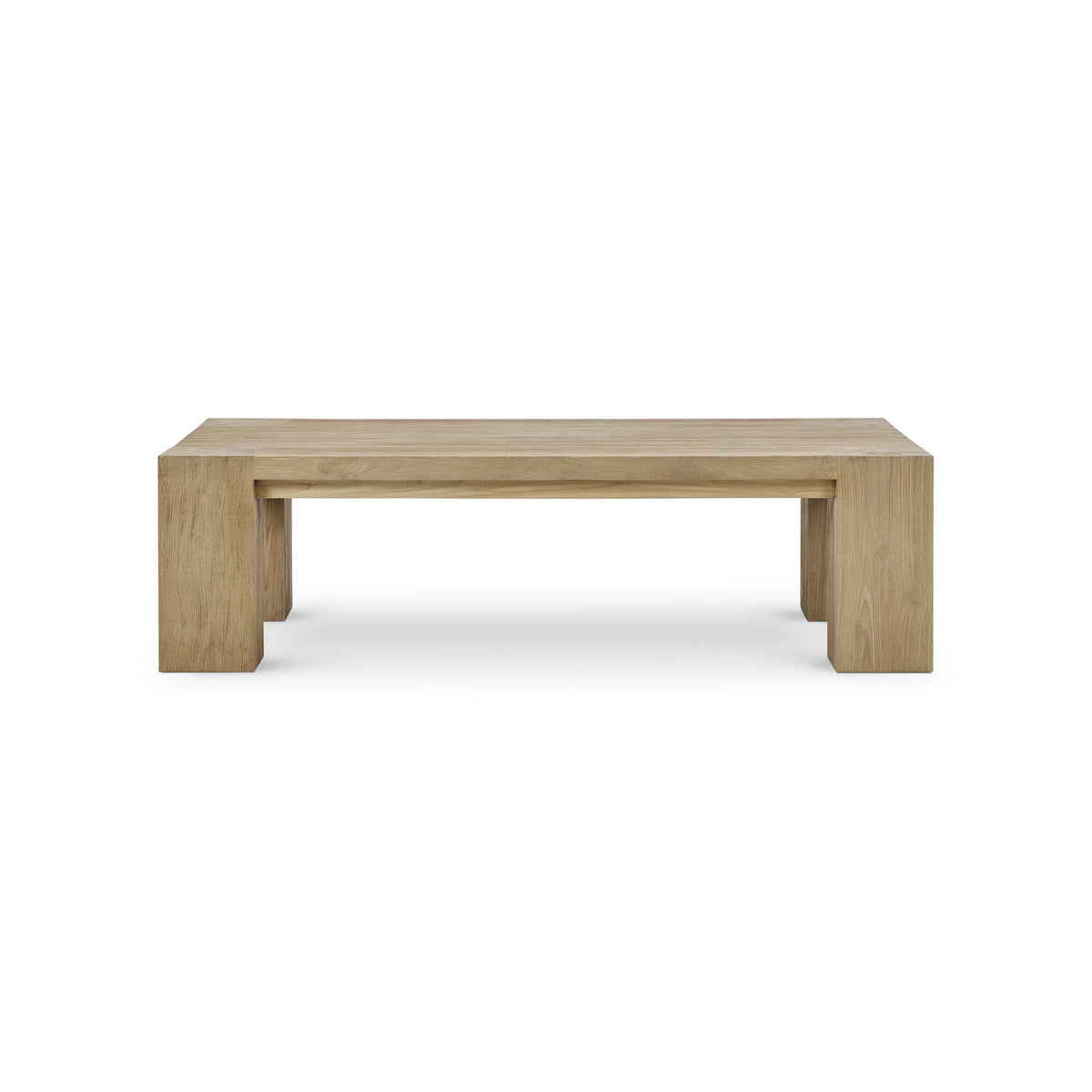 Tuscan Rustic Distressed Teak Coffee Table in Teak Natural w/ Weathered Teak Distressing