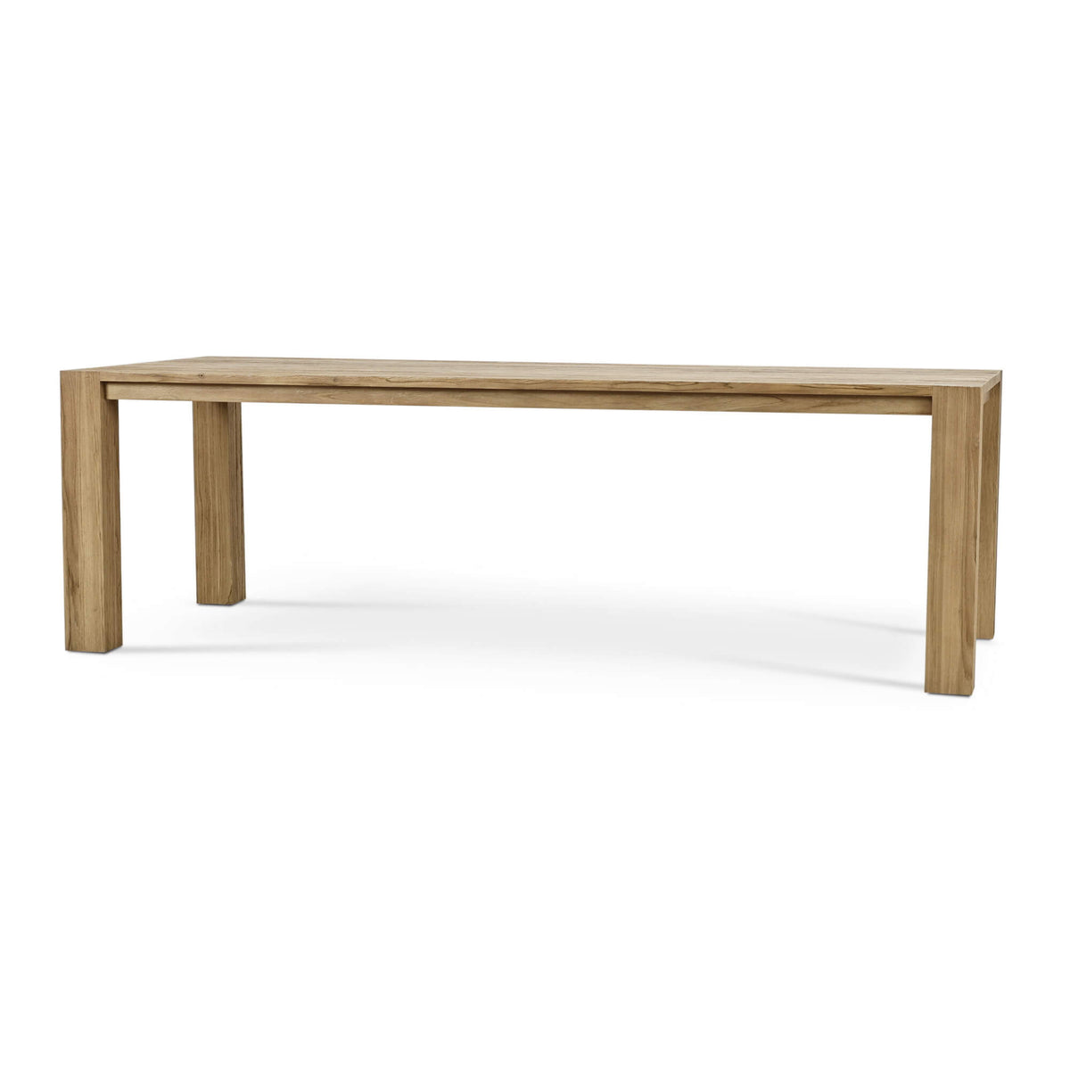 Tuscan Rustic Distressed Teak Dining Table 96'' in Teak Natural w/ Weathered Teak Distressing