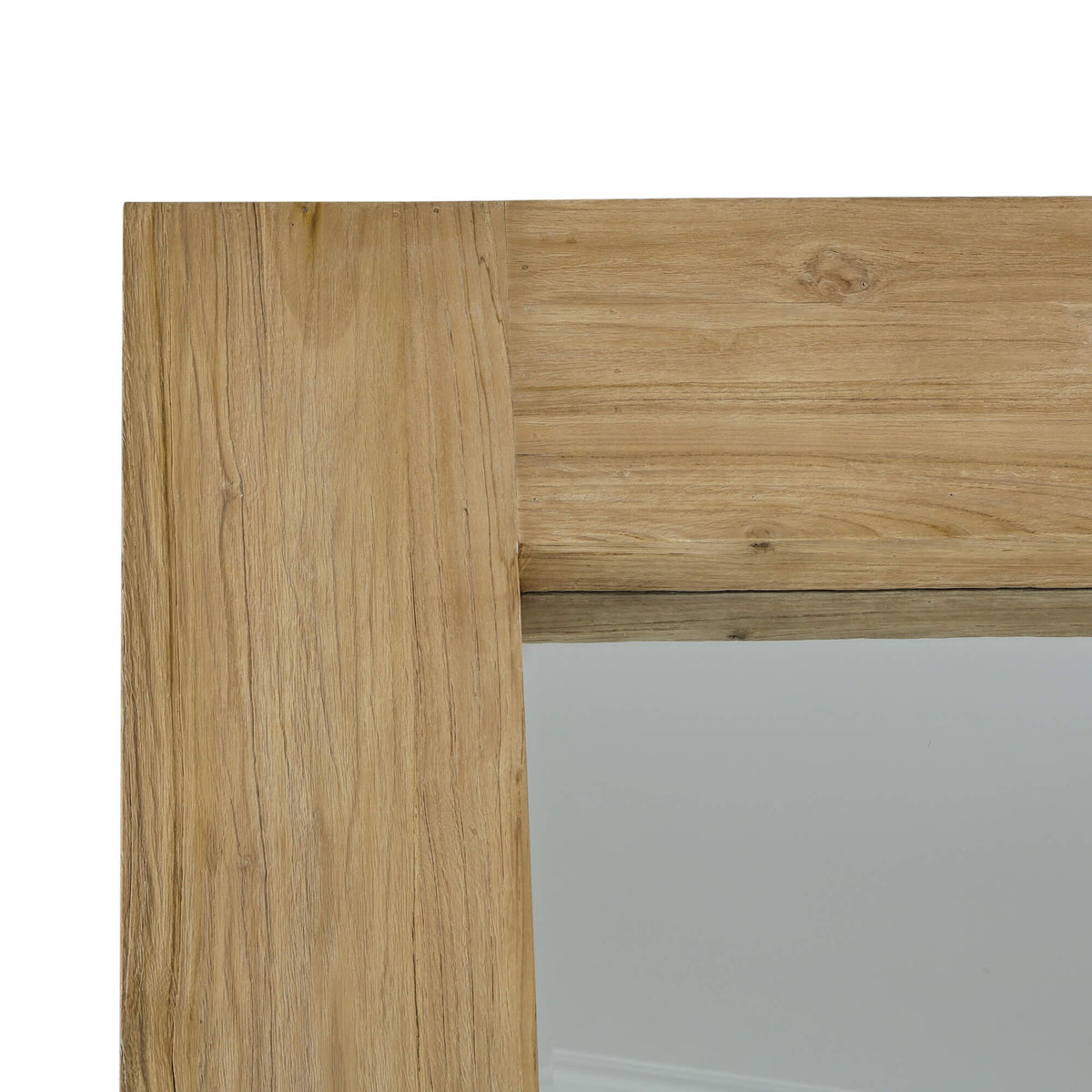 Tuscan Rustic Distressed Teak Large Mirror in Teak Natural w/ Weathered Teak Distressing