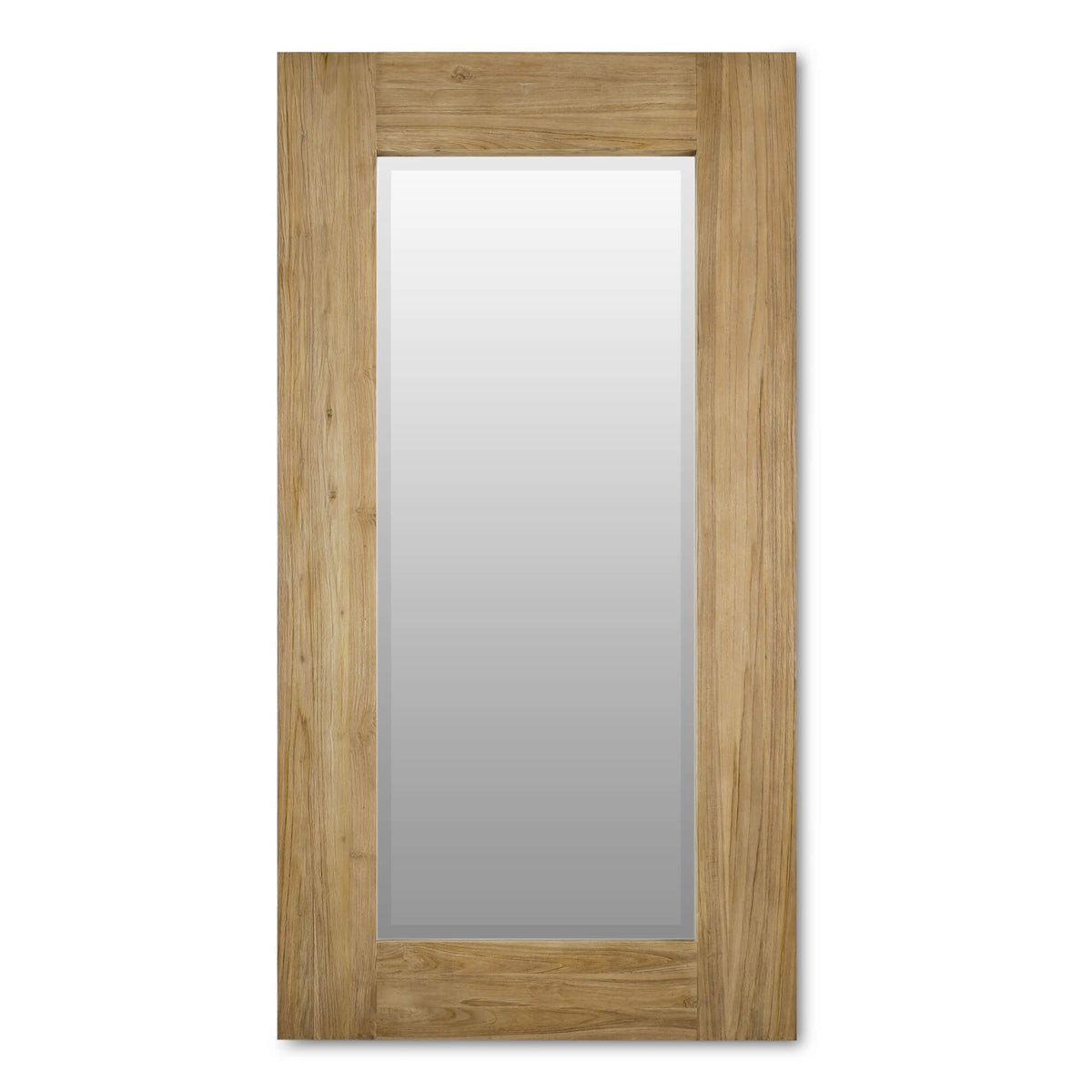 Tuscan Rustic Distressed Teak Large Mirror in Teak Natural w/ Weathered Teak Distressing