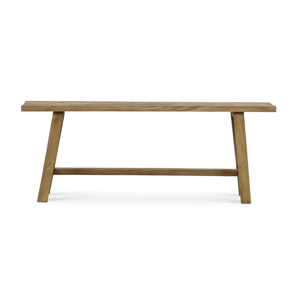 Tuscan Rustic Distressed Teak Bench in Teak Natural w/ Weathered Teak Distressing