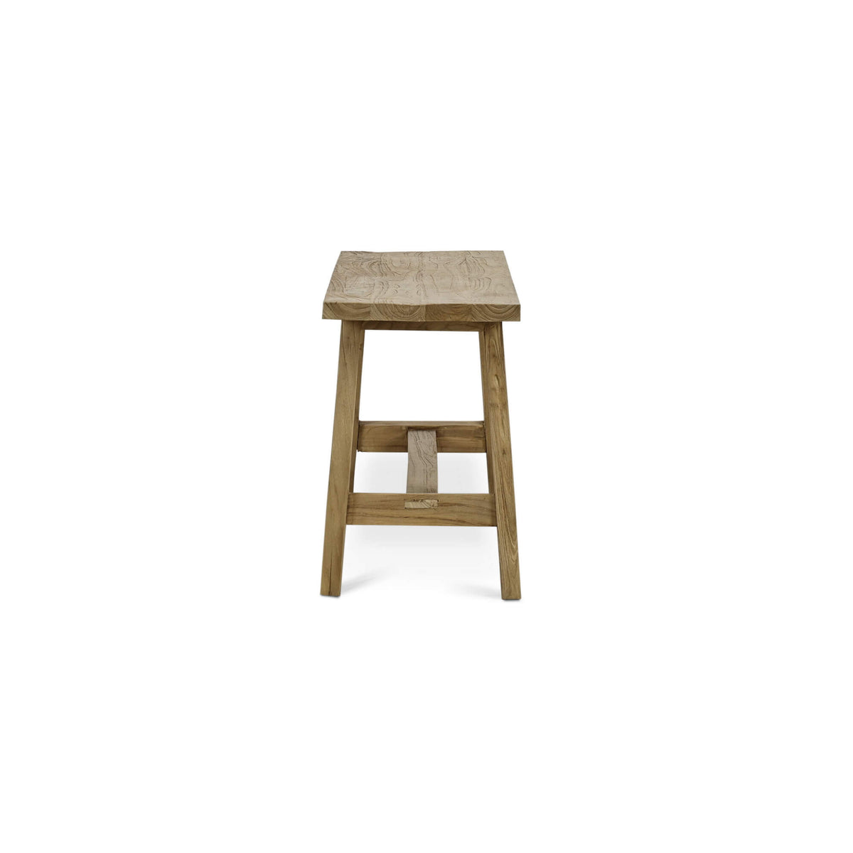 Tuscan Rustic Distressed Teak Bench in Teak Natural w/ Weathered Teak Distressing