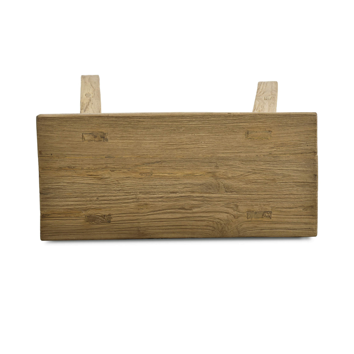 Tuscan Rustic Distressed Teak Stool in Teak Natural w/ Weathered Teak Distressing