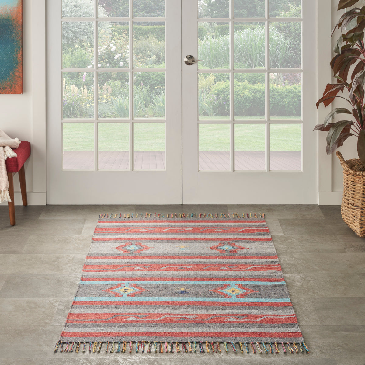 Baja BAJ01 Grey Red Rug