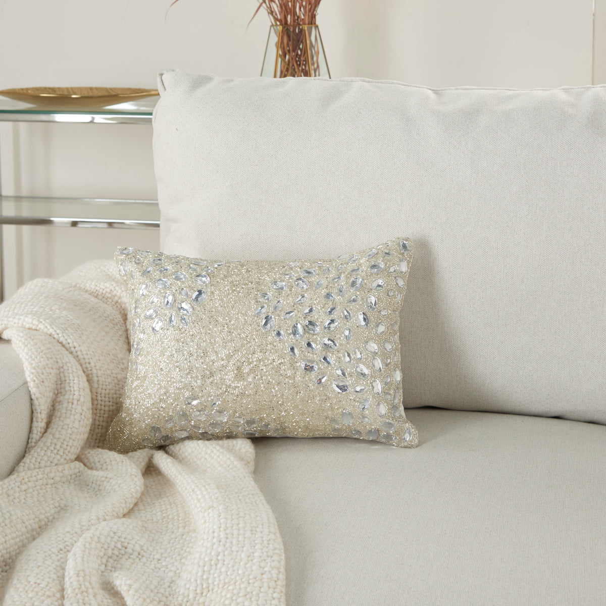 Sofia Z5000 Silver 10" x 14" Throw Pillows
