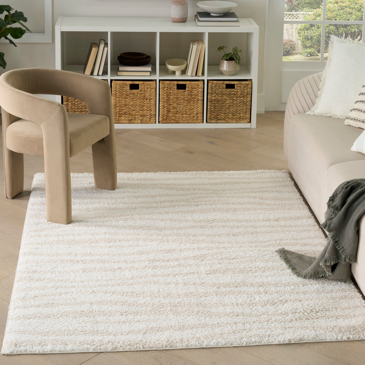 Modern Shag MMD05 Ivory Beige Rug