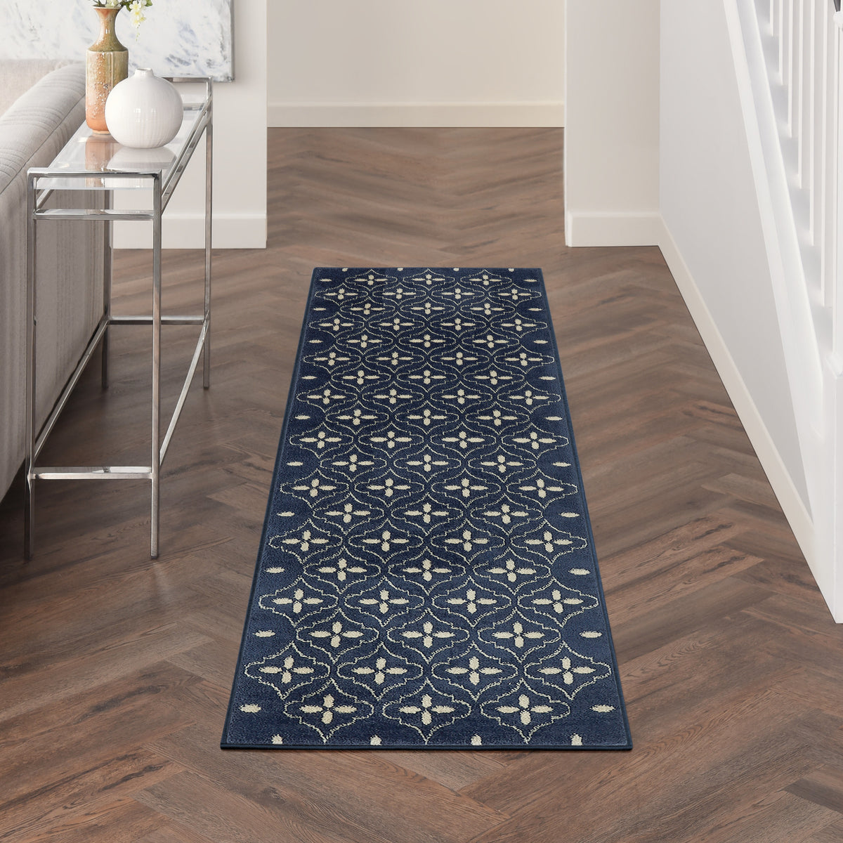 Nourison Essentials NRE04 Navy Ivory Rug