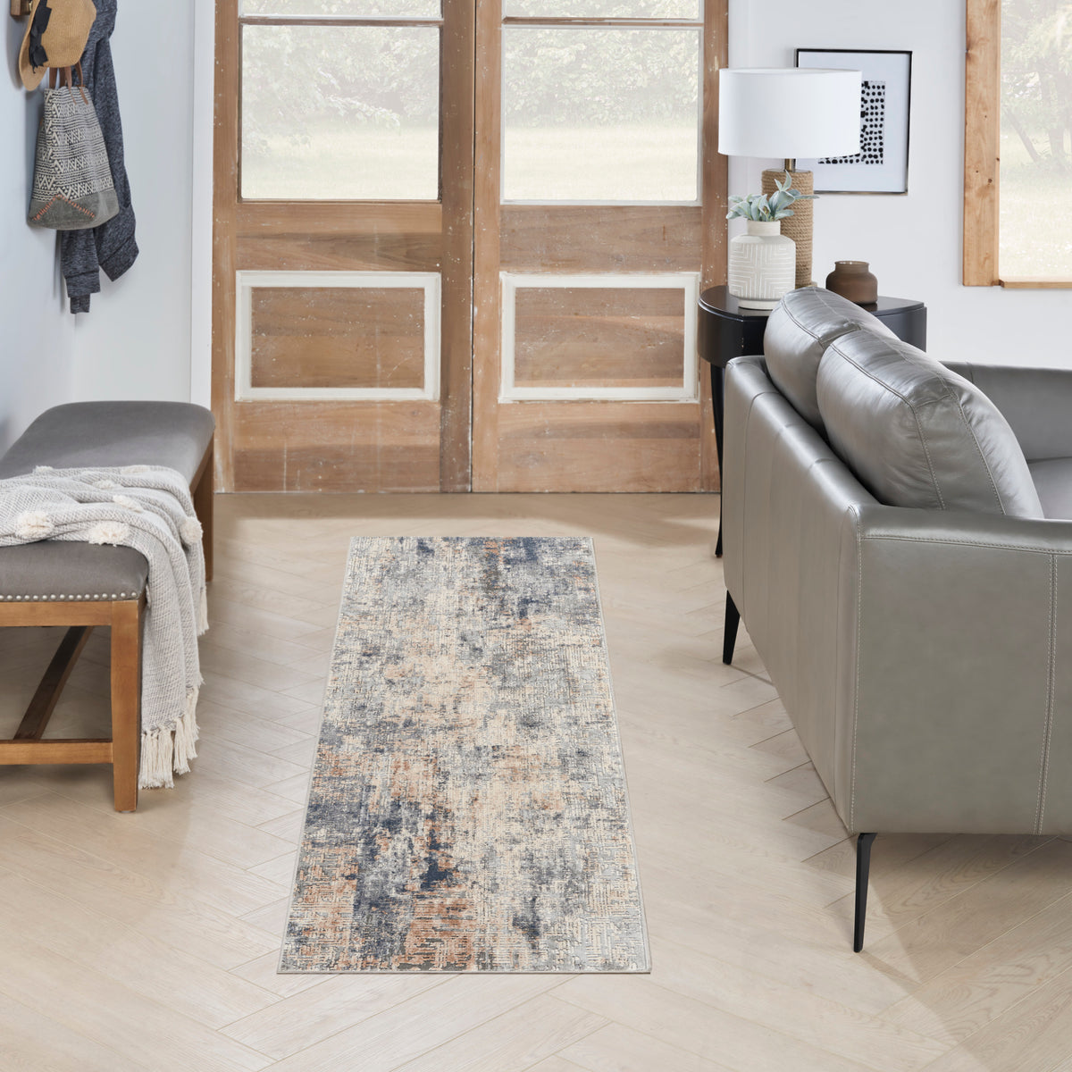 Rustic Textures RUS01 Grey Beige Rug