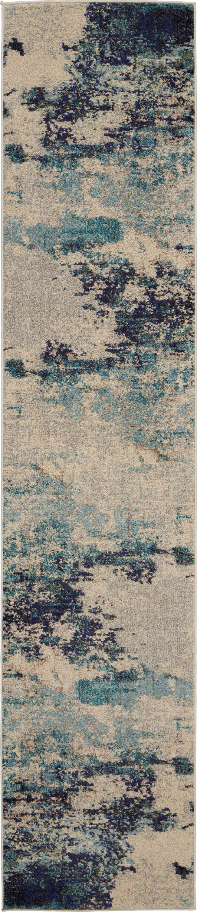 Celestial CES02 Ivory/Teal Blue Rug