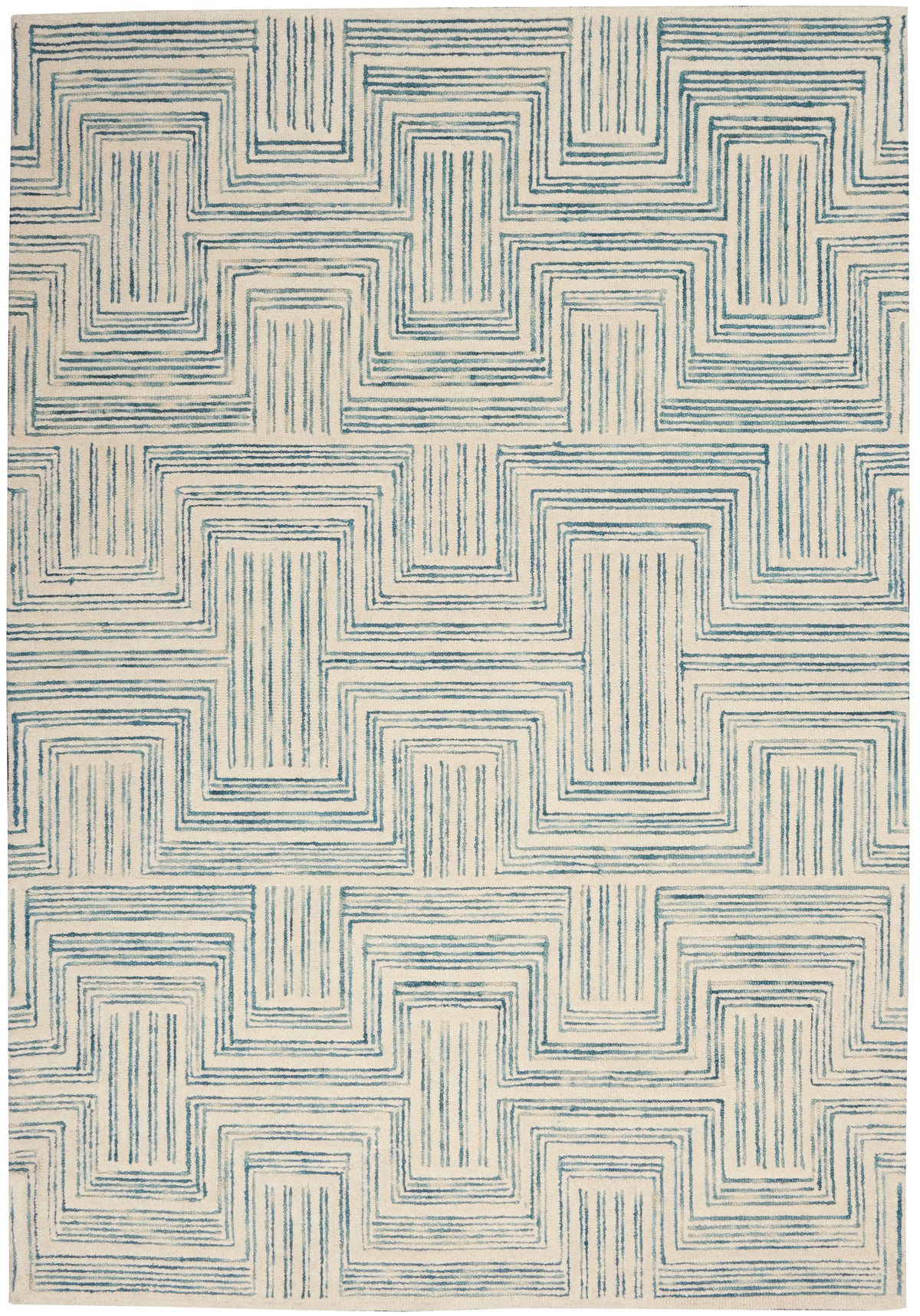 Interlock ITL06 Ivory/Turquoise Rug